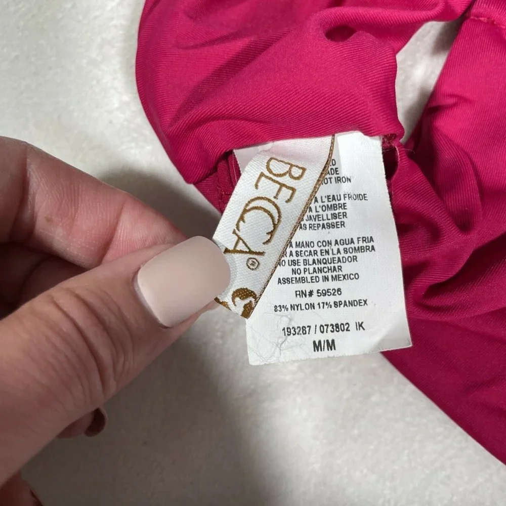 NWD $68 Becca Socialite Off Shoulder Bikini Top Raspberry [‎ Medium ] #3848